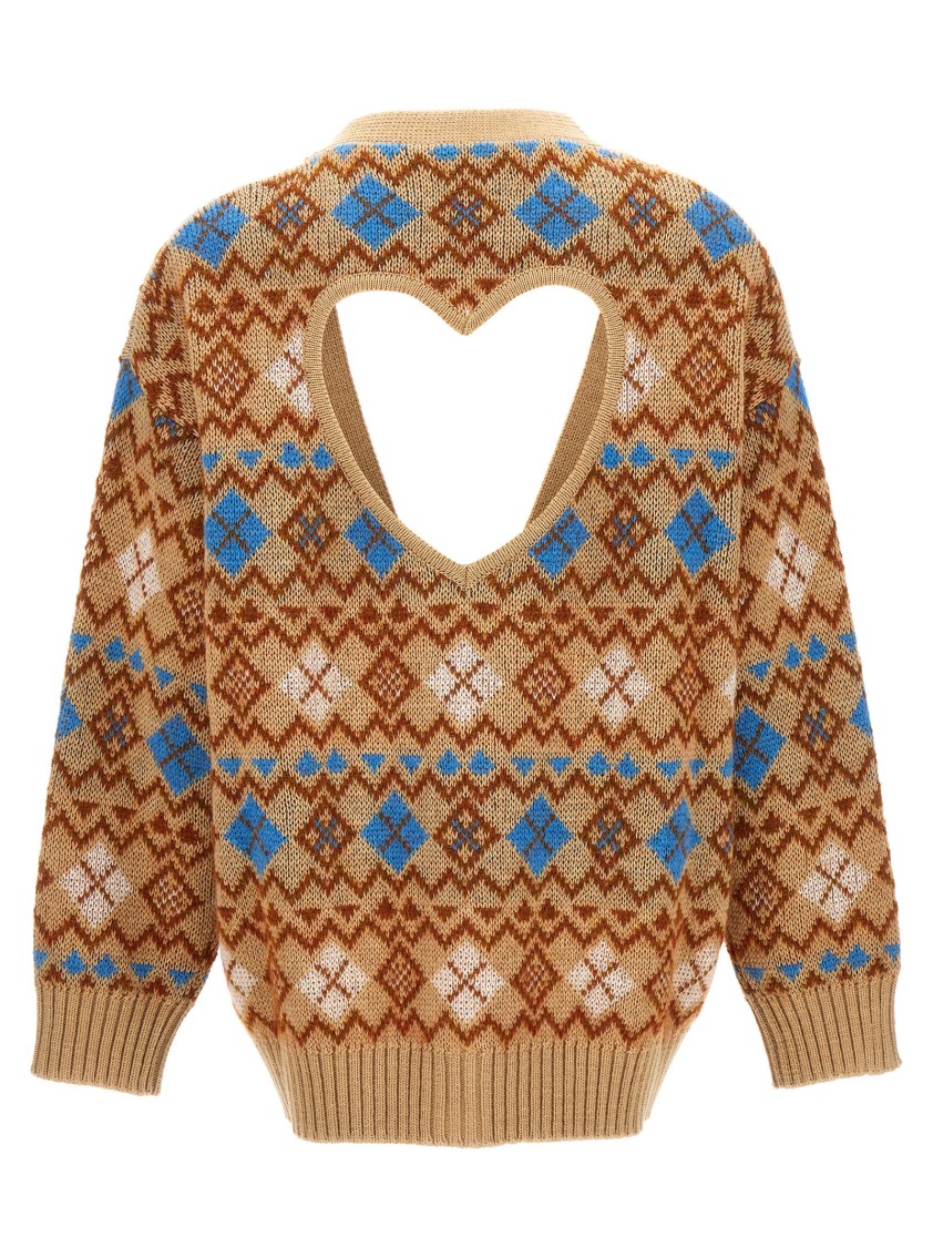 Dsquared2 Multicolor Embroidered Wool Blend Cardigan In Multi