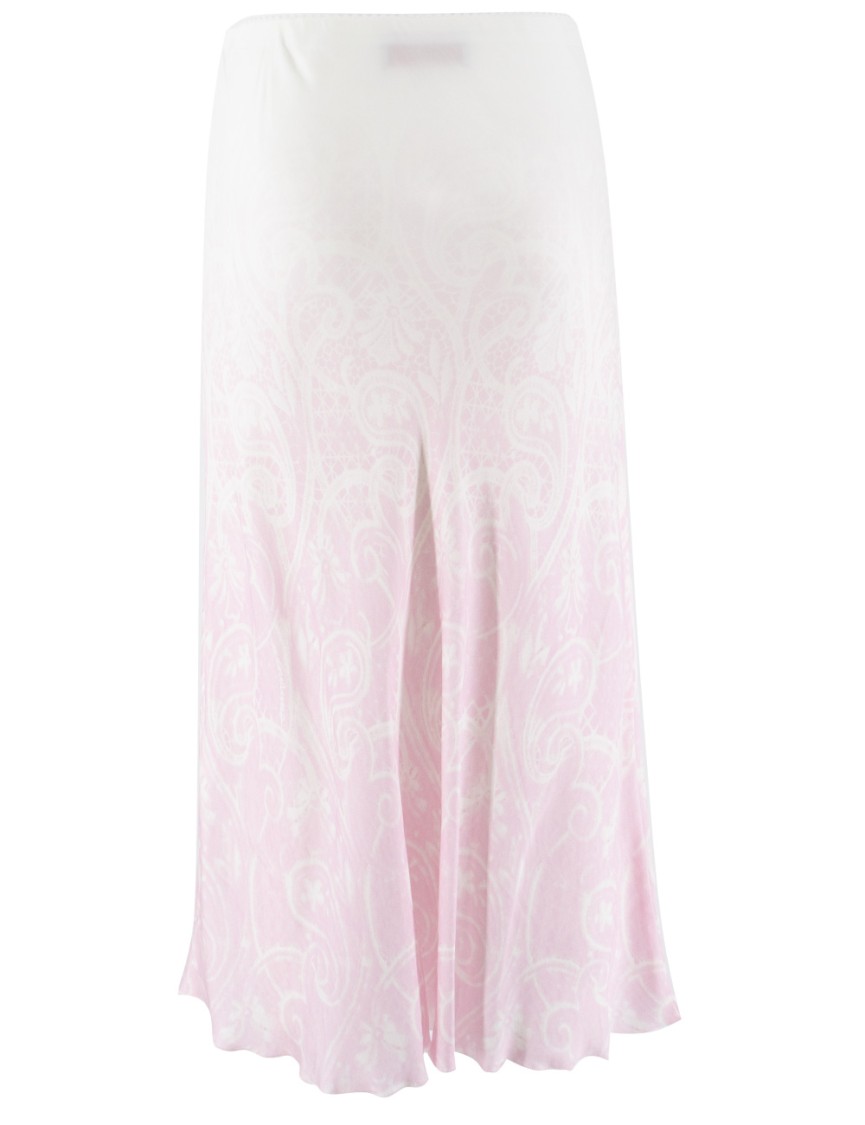 Ermanno Firenze Logo Fabric Longuette Skirt In Pink