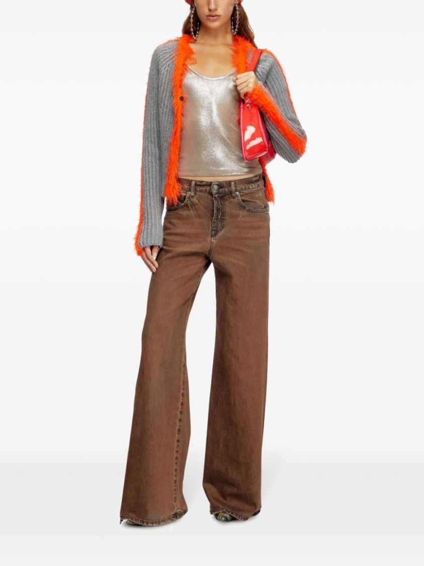 Diesel 1978 D-akemi Wide-legged Jeans In Brown