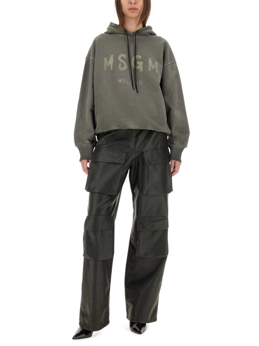 Shop Msgm Cargo Pants In Black