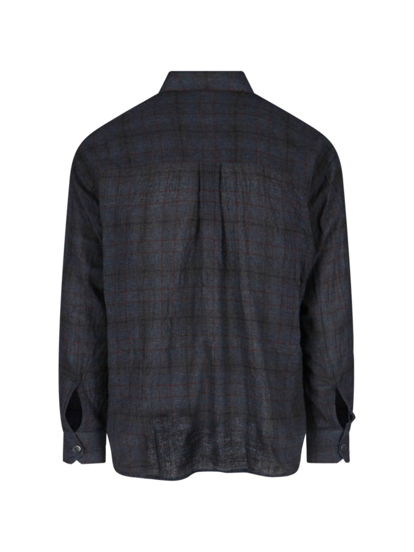 Our Legacy Check Pattern Button-down Shirt With Chest Pocket In Black