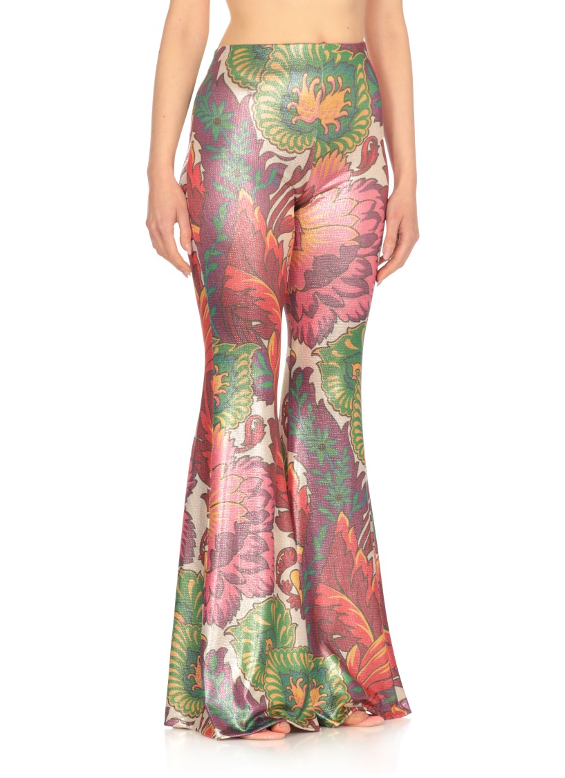Etro Floral Print High Waist Flared Trousers