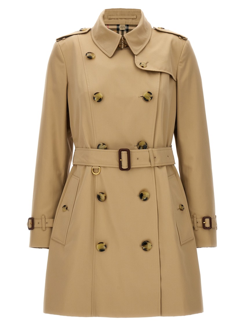 Burberry Cotton Gabardine Trench Coat In Brown
