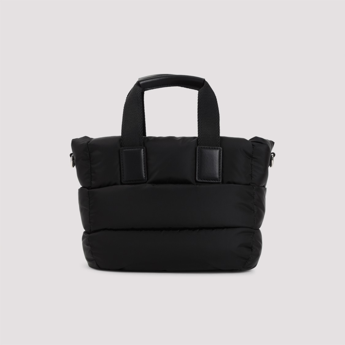 Moncler Mini Caradoc Black Polyamide Tote Bag In Black