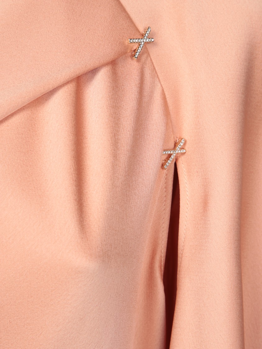 GENNY GENNY ONE-SHOULDER SATIN GOWN WITH GRACEFUL DRAPING