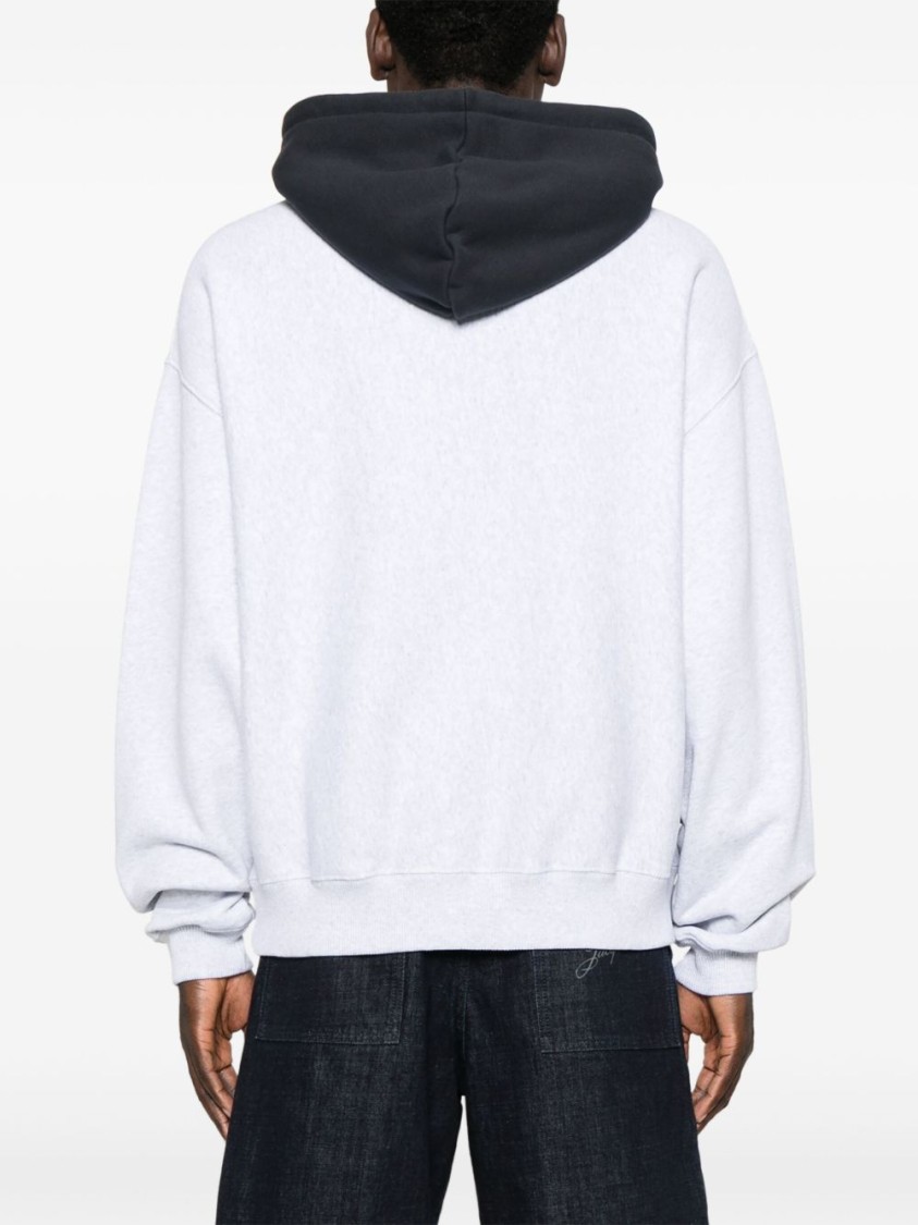 Jacquemus Light Grey Le Hoodie Baseball Sweatshirt Men In White