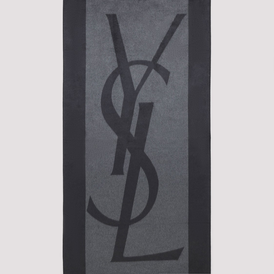 SAINT LAURENT SAINT LAURENT DARK GRAY SILK SCARF