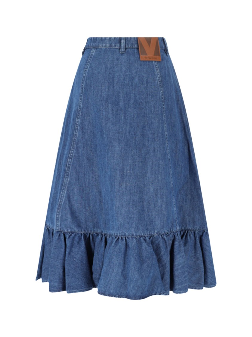 Shop Valentino Flared Midi Sskirt – Blue