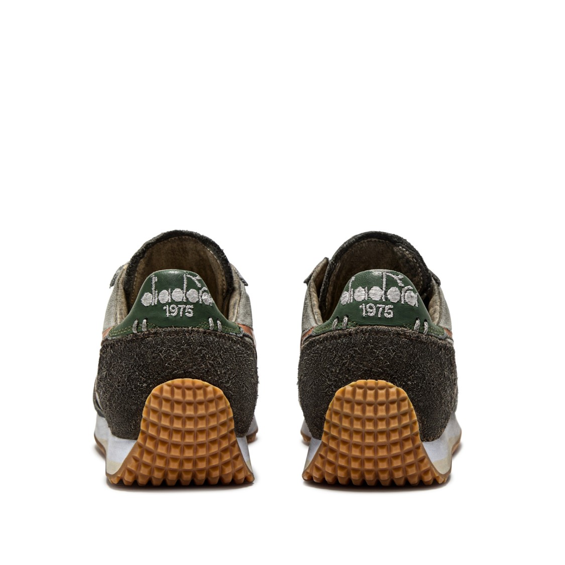 Diadora Stonewash Brown And Gray Heritage Equipe Sneakers In Brown