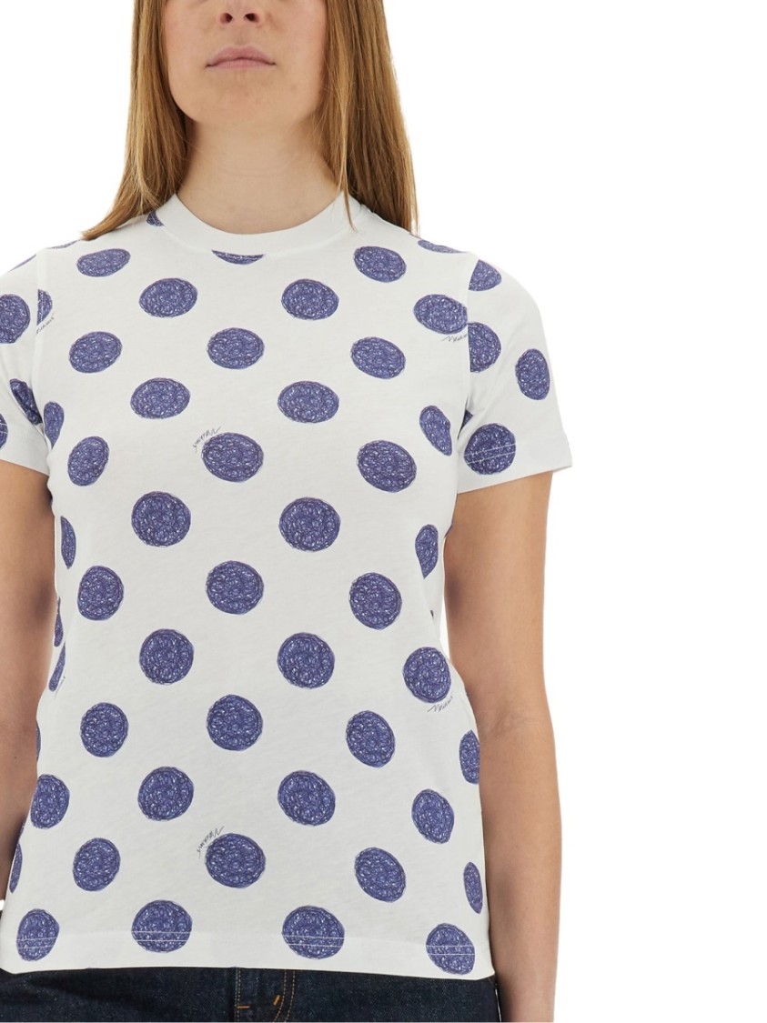 Shop Moschino "ballpoint Pen Polka Dots" T-shirt In White