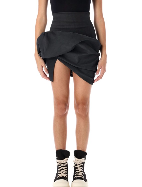 スカート RICK OWENS RO02D3384SMT Skirts Porterville draped mini Rick Owens Porterville Draped Mini Skirt in Black | THE LIST