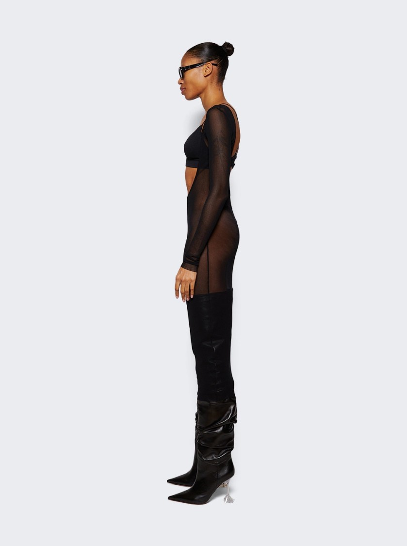 Jean Paul Gaultier X Shayne Oliver Mesh Low Cut And Backless Dress In Black