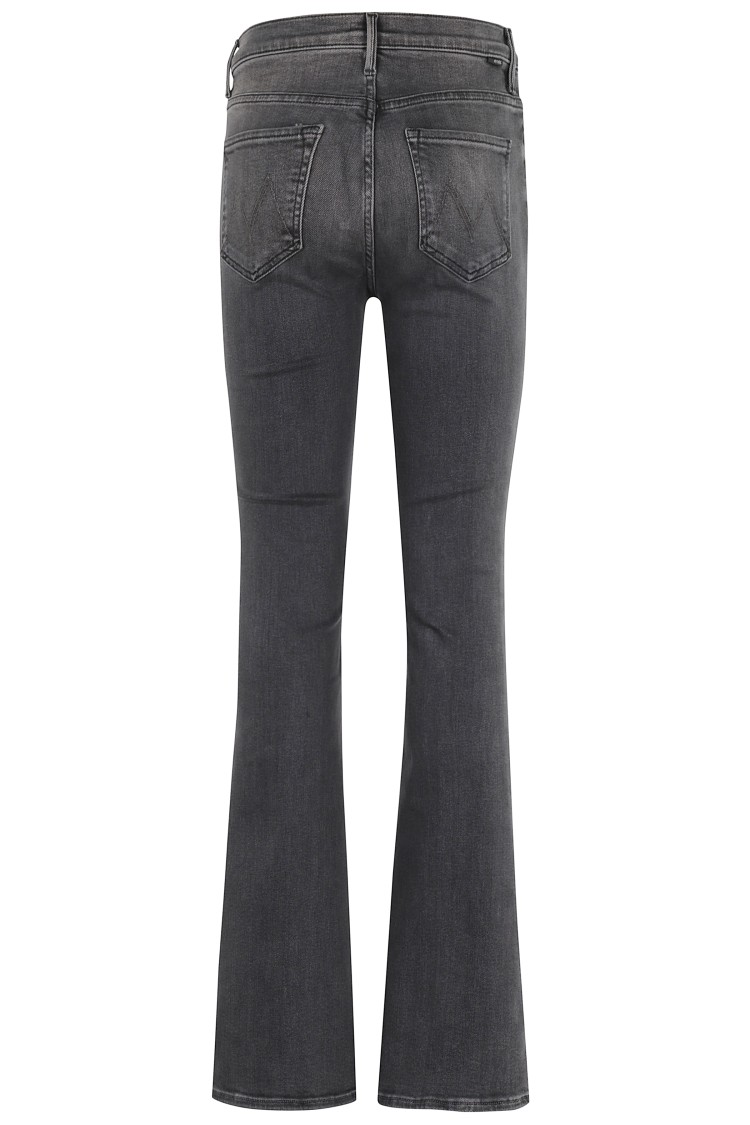 Mother Cropped Jeans With Belt Loops And Faded Effect In Gray
