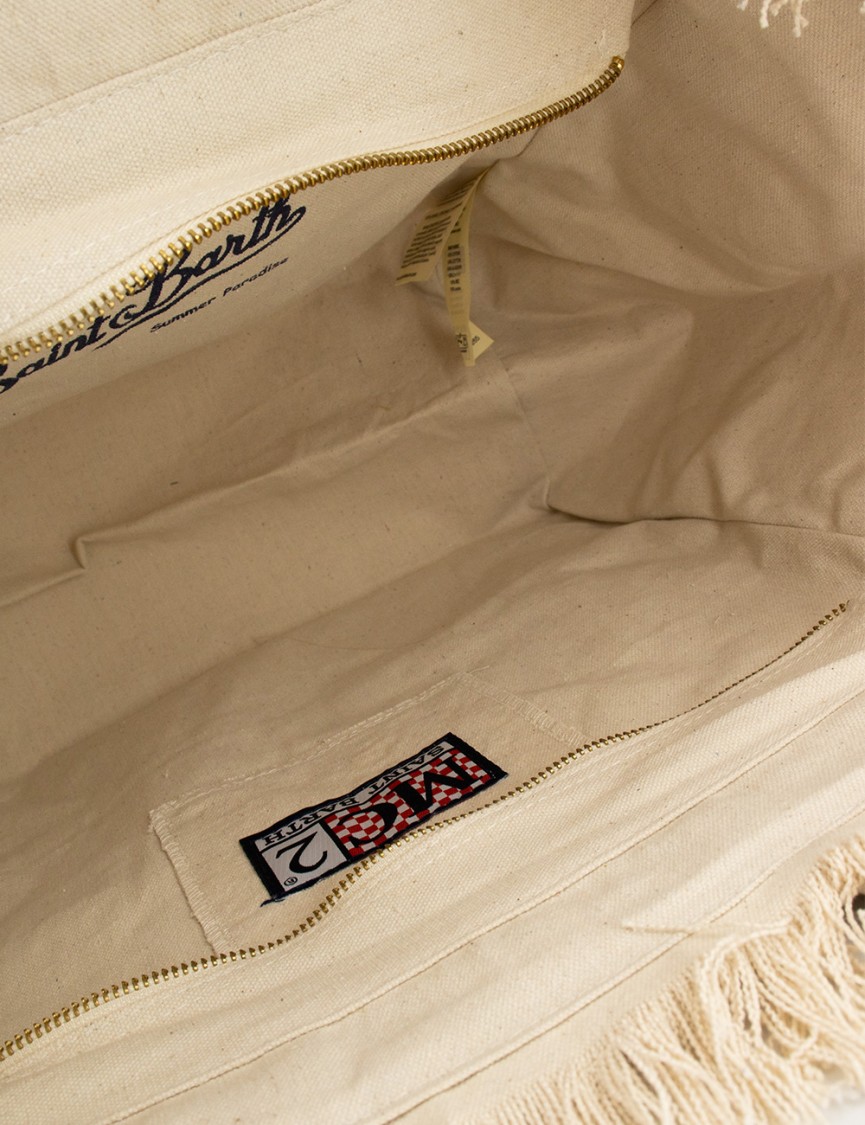 MC2 SAINT BARTH MC2 SAINT BARTH EMBROIDERED COTTON SHOULDER BAG 