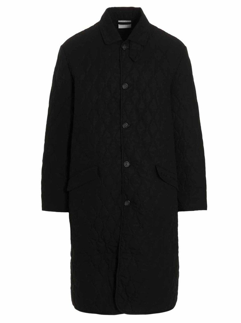 Vtmnts 'quilted Texture Flap Pocket Coat' In Black