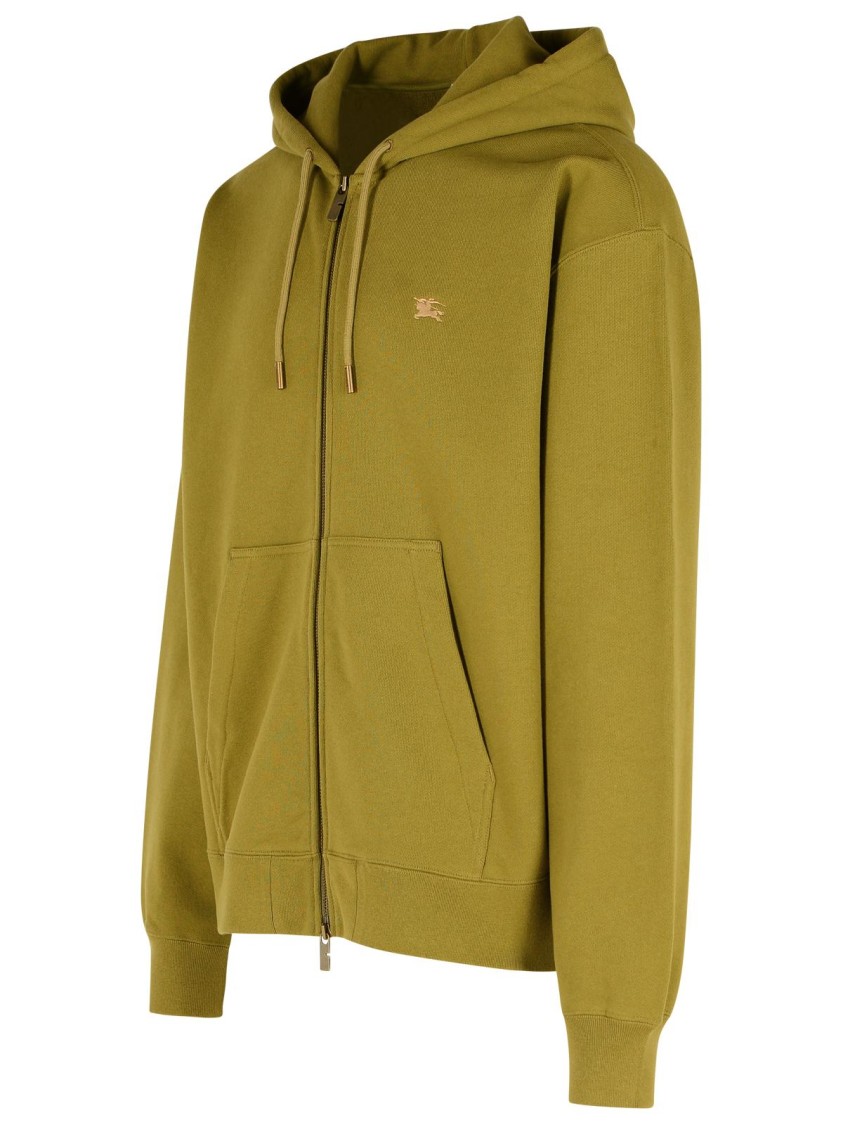 Shop Burberry Rory Ck' Green Cotton Sweatshirt