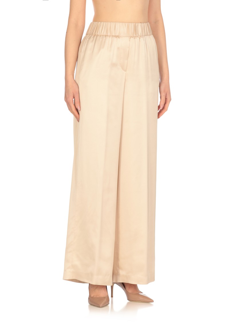 Peserico Beige Viscose Pants In Neutrals