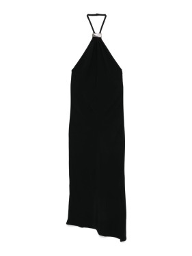 オールインワン・サロペット The Attico Asymmetric Hem Black Midi Dress With Halter Neck The Attico Asymmetric Hem Black Dress With Halter Neck | THE