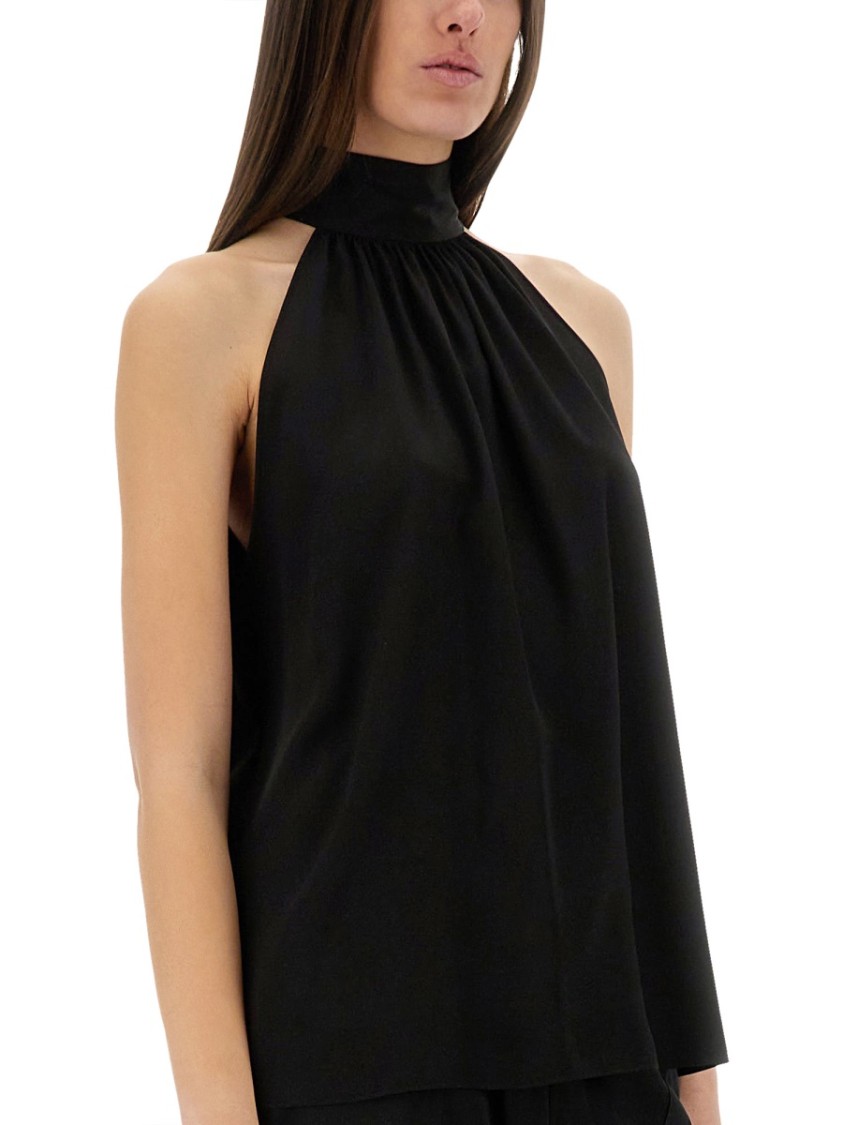 Tom Ford Sleeveless Lavalliere Blouse In Black