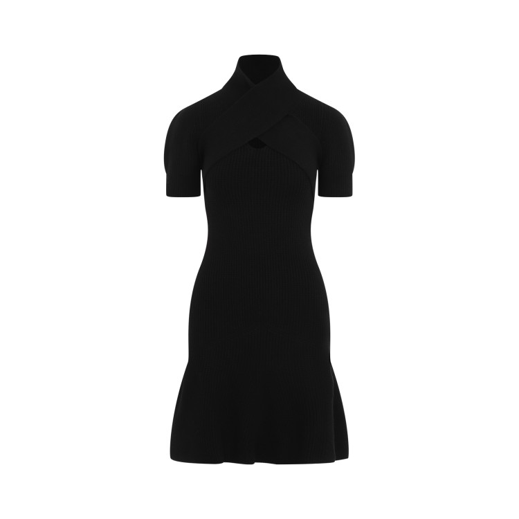 爆買い！ Patou Black Dress With Cross-Over Neckline And Flared Hem トップス