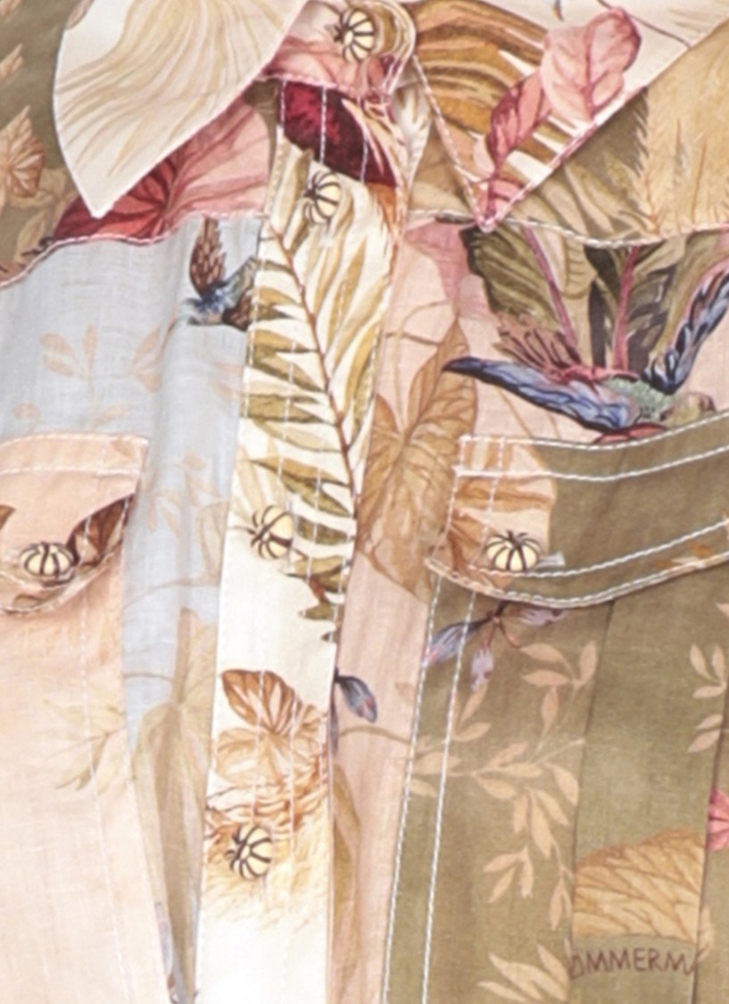 Zimmermann Ascension Floral-print Linen Playsuit In Multi