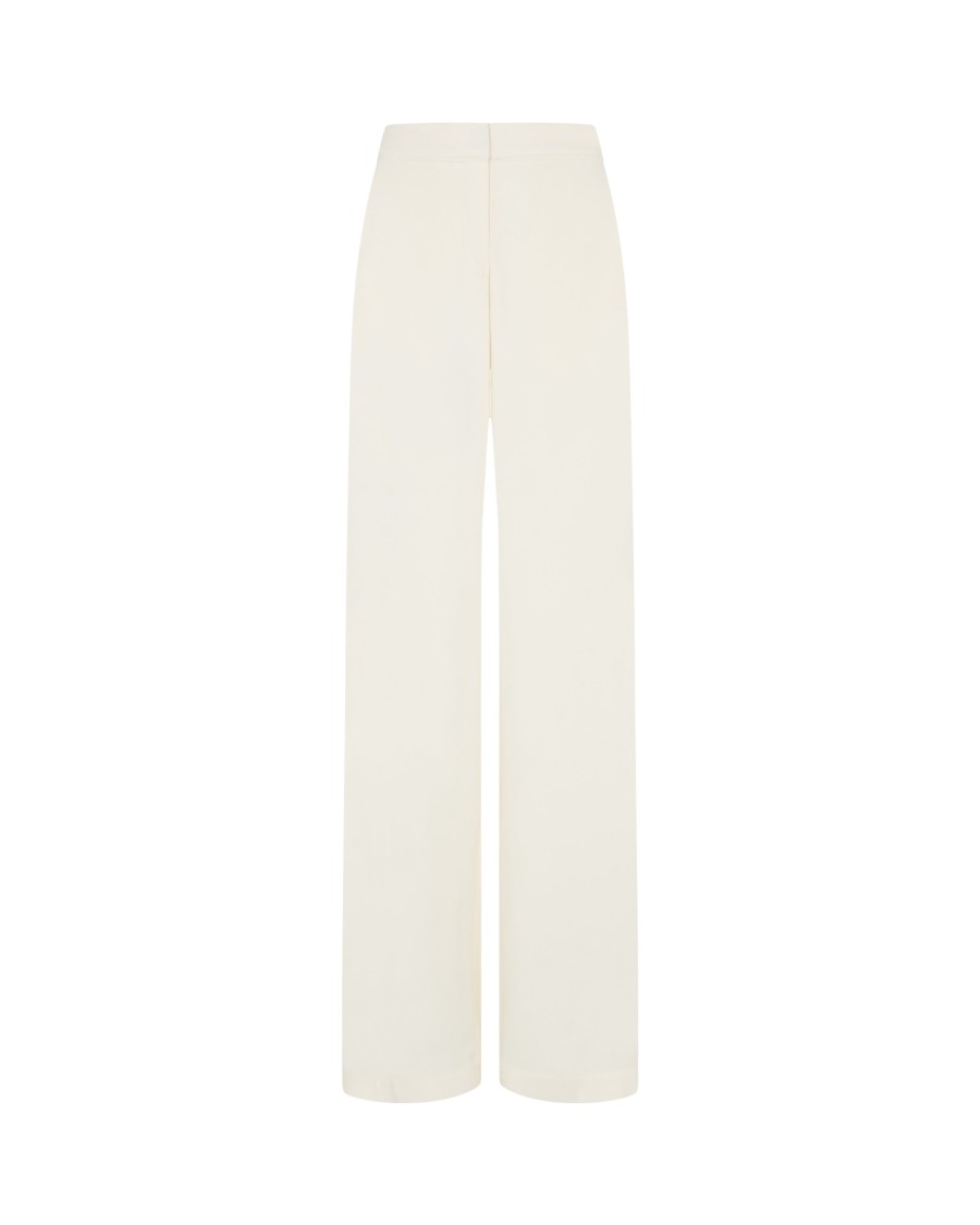 SERENA BUTE SERENA BUTE TAILORED TROUSER WITH GEORGETTE TRIM - CREAM