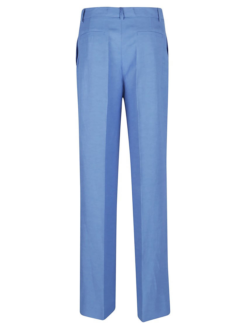 P.a.r.o.s.h Parosh Tailored Blue Trousers With Classic Waistband In Blue