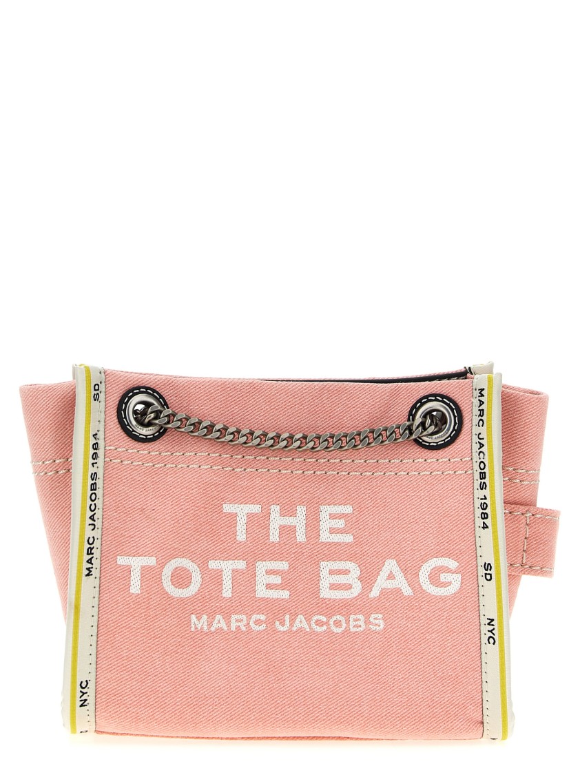 Marc Jacobs Women 'the Denim Chain Crossbody Tote' Crossbody Bag In Pink