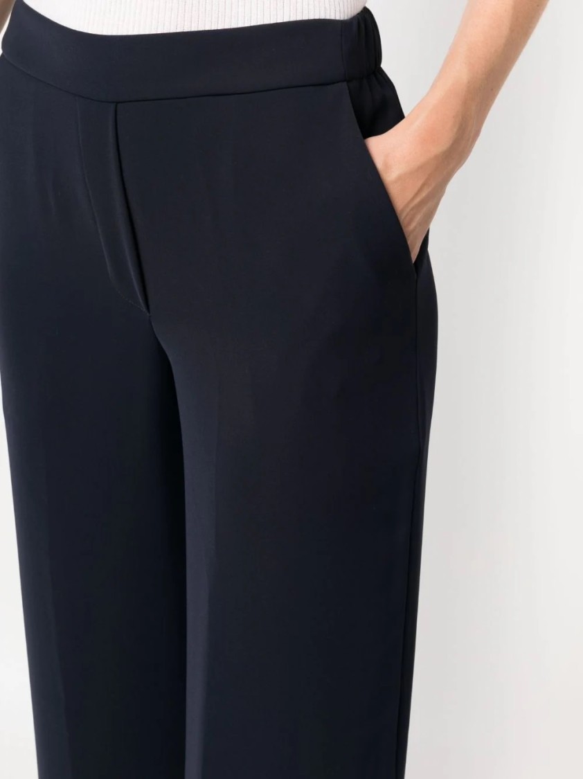P.a.r.o.s.h Elasticated-waistband Straight-leg Trousers In Black
