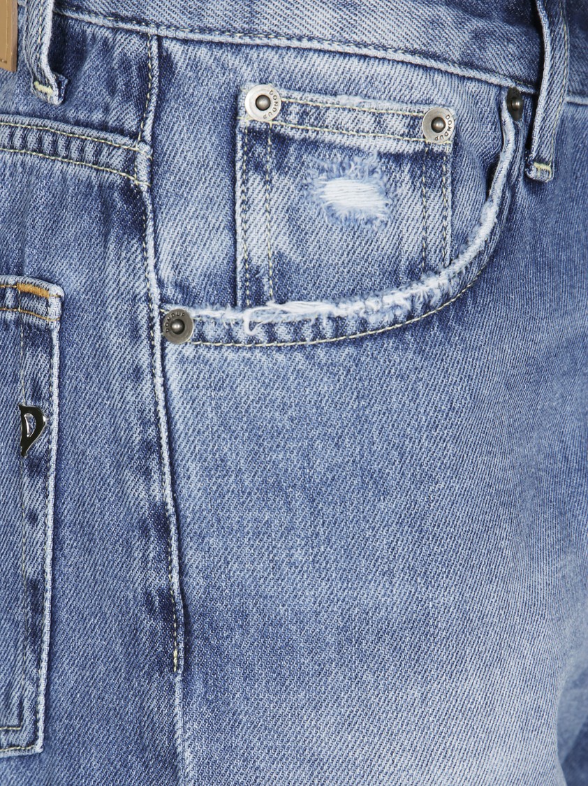 Dondup Bessie Belt Loops Faded Five-pocket Trousers In Blue