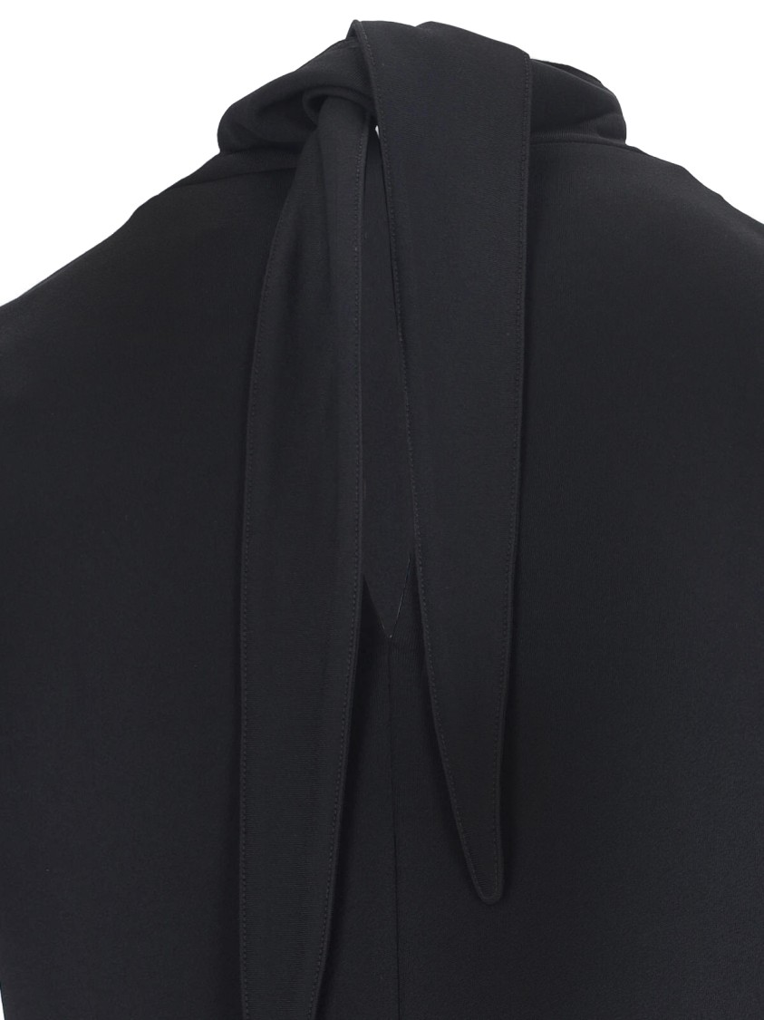 Jil Sander High-neck Viscose Midi Dress In Black