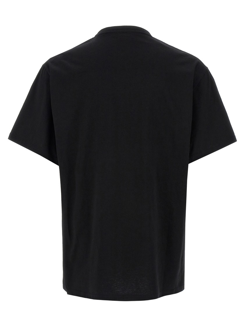 Alexander Mcqueen Mcqueen Flocked 'skull' T Shirt In Black