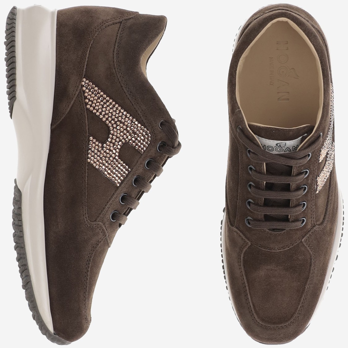 Hogan Suede Interactive Sneakers In Gray