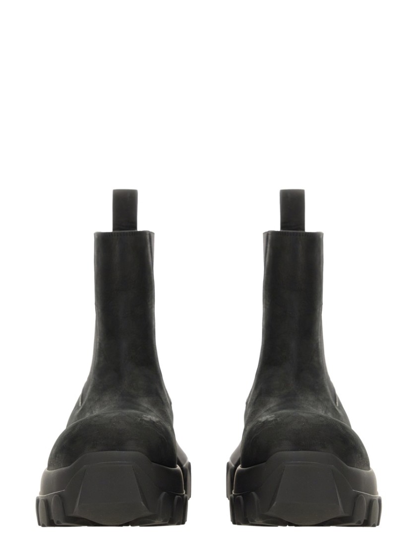 Rick Owens Leather Boot In Black