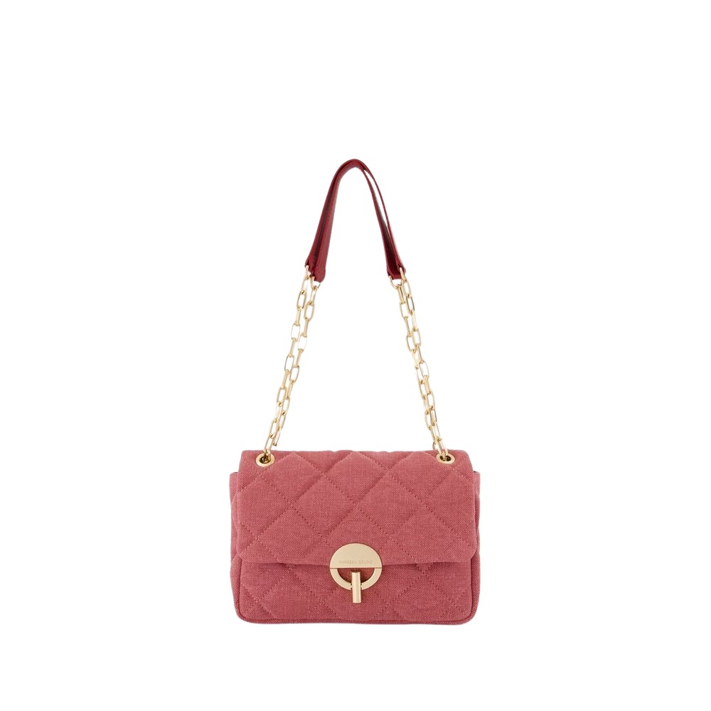 Shop Vanessa Bruno Grand Moon Bag - Linen - Pink