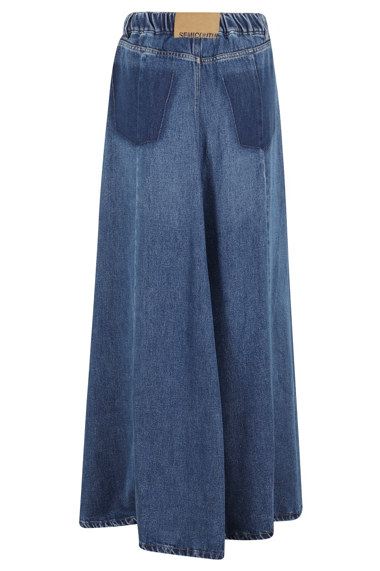 Semicouture Semi Couture Mirella Flared Denim Skirt In Blue