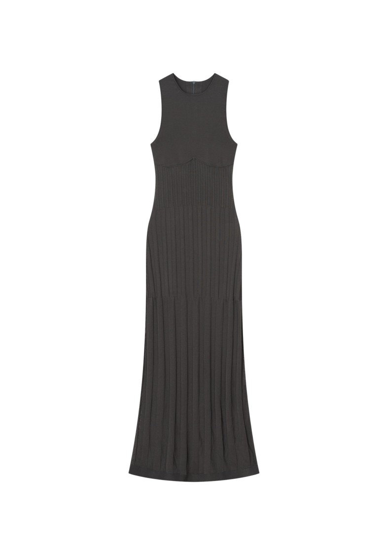 Shop Aeron Clara - Knitted Maxi Dress In Grey