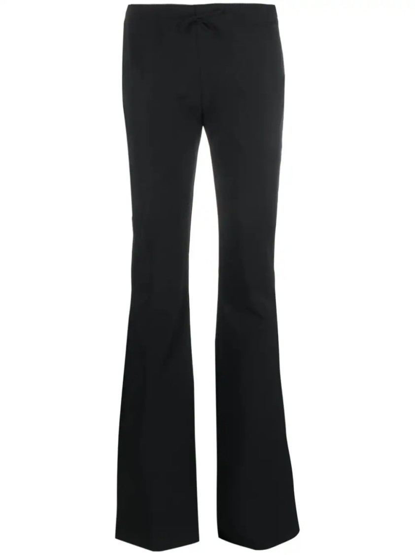 Blumarine Flared Trousers With Bow Detail In Blue