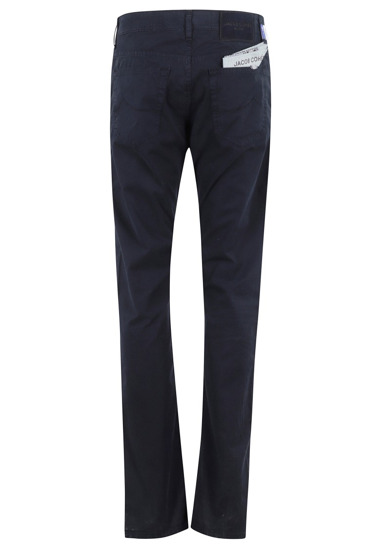 JACOB COHEN JACOB COHEN TAPERED NAVY GABARDINE STRETCH PANTS