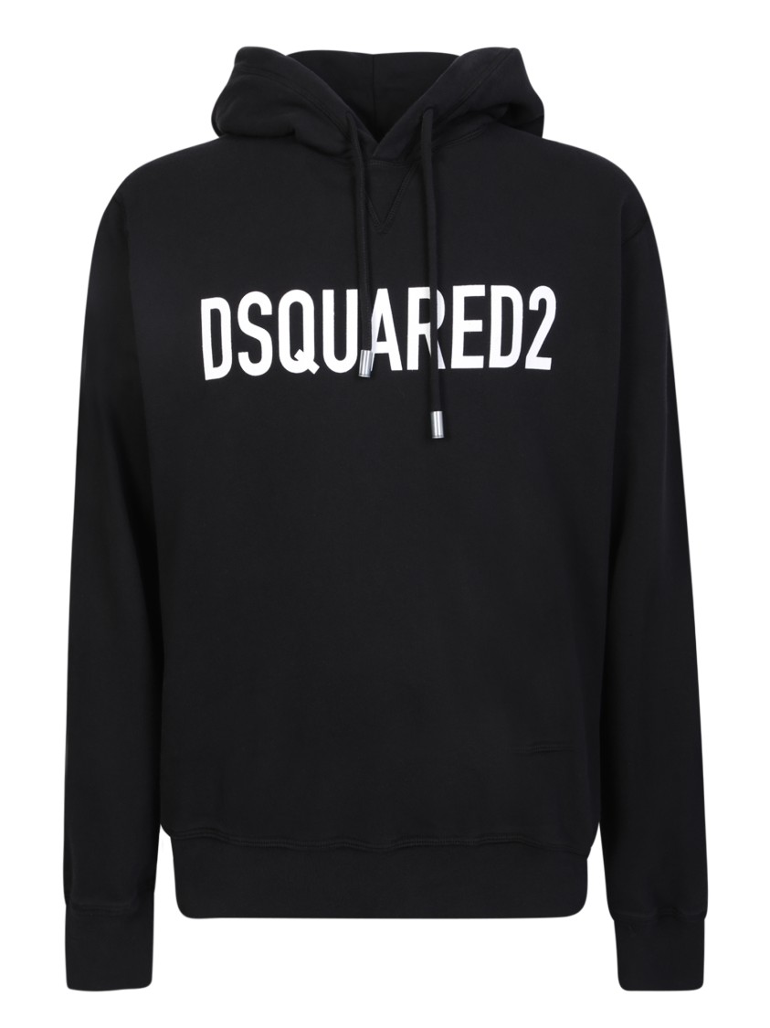 【関税&送料込】Dsquared Sweatshirt With Logo Dsquared2 Black Hooded Sweatshirts Hoodie | THE LIST