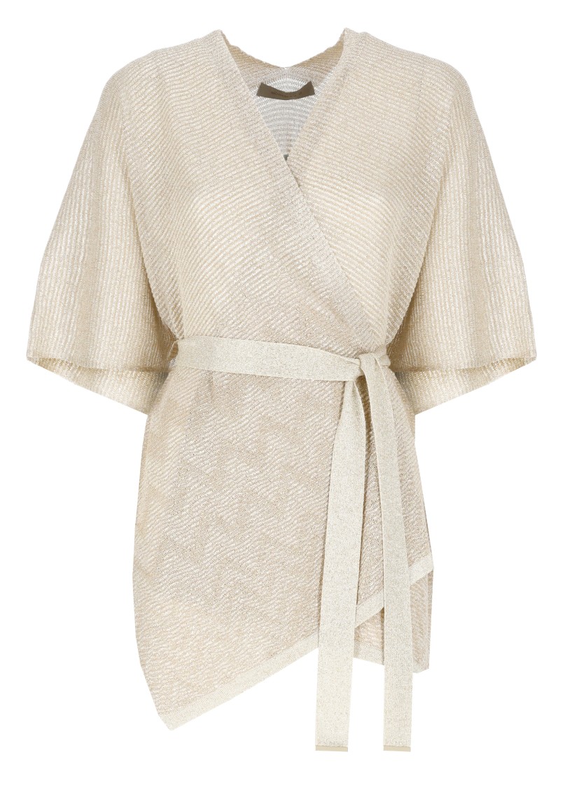 D Exterior D. Exterior Beige Lurex Poncho