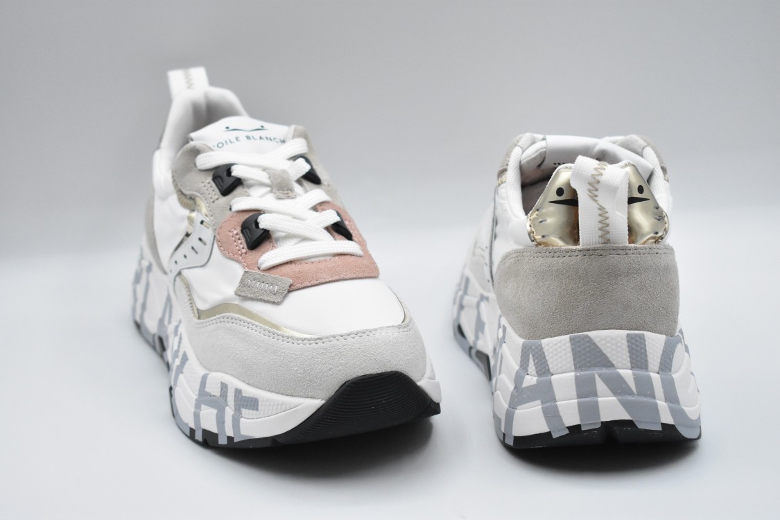 Shop Voile Blanche Sneakers With Laced Closure And Chunky Sole In Grey