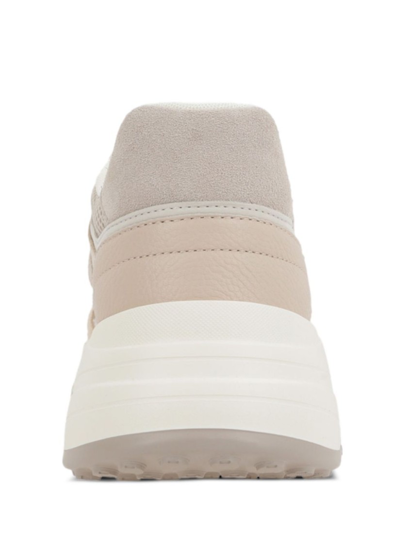 Hogan Leather Sneakers With Chunky Rubber Sole In Neutrals