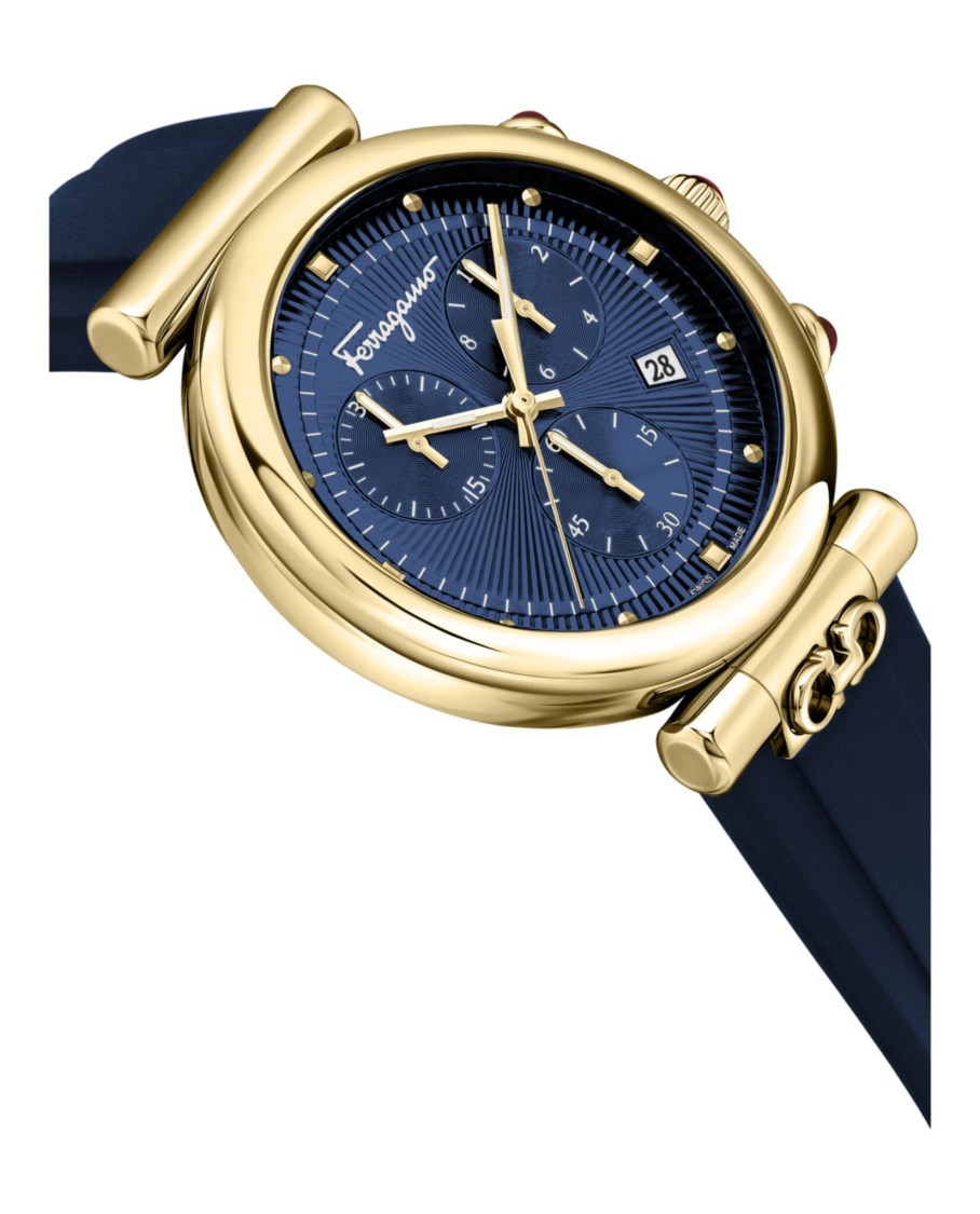 Ferragamo Ora Strap Watch In Blue