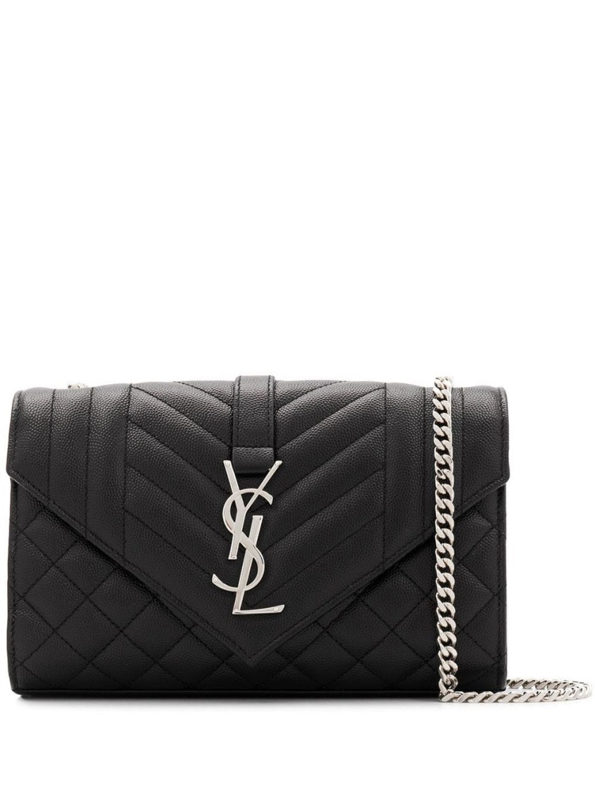 Saint Laurent Mini Crossbody Handbag With Silver Logo Accents In Red