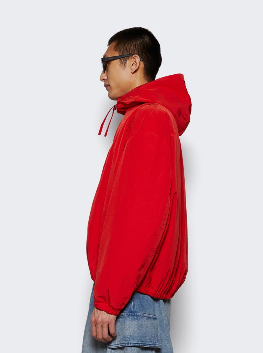 Marni Hooded Jacket With Elasticated Hem And Side Pockets In Red