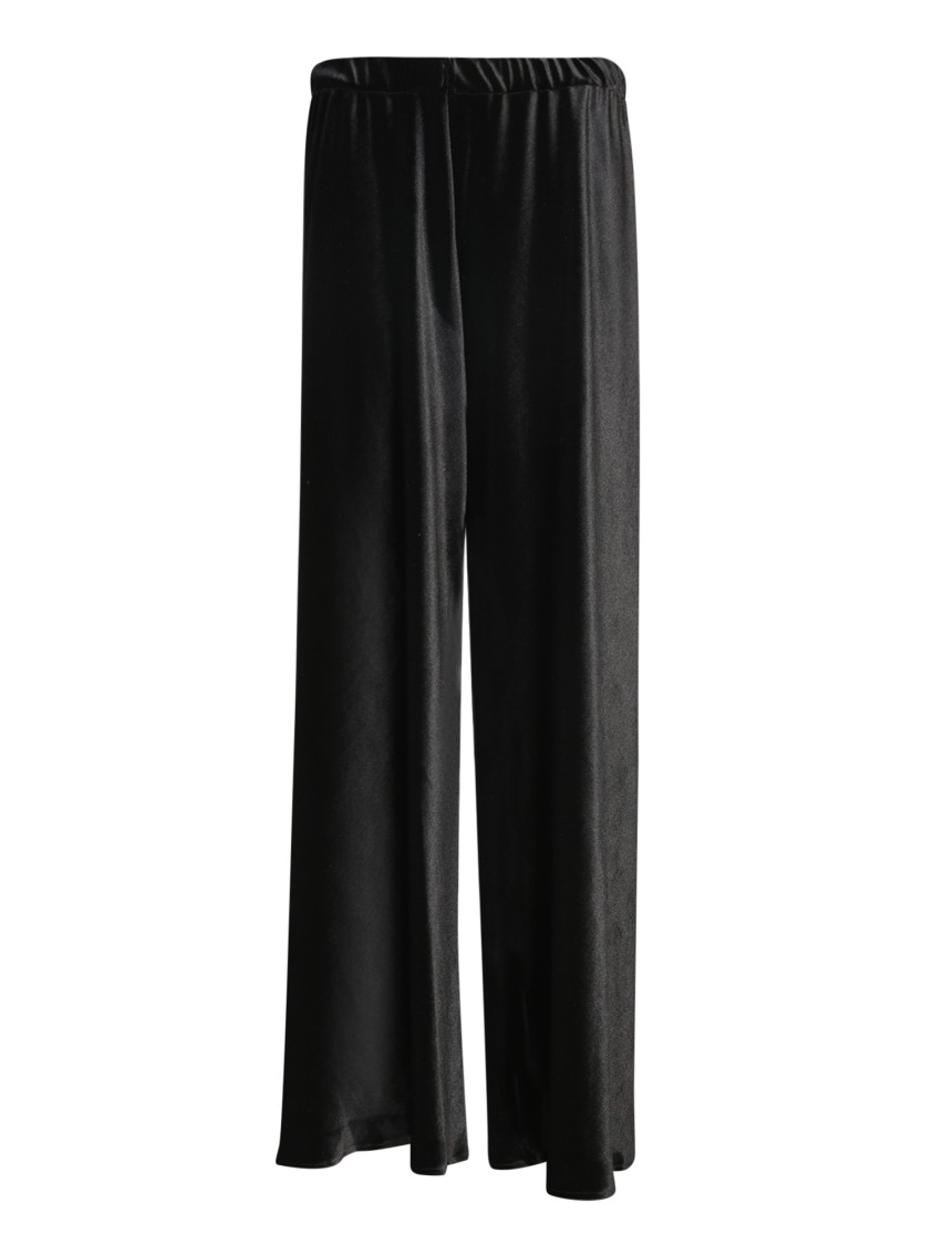 BLANCA VITA BLANCA VITA BLACK ELASTIC WAISTBAND PALAZZO TROUSERS