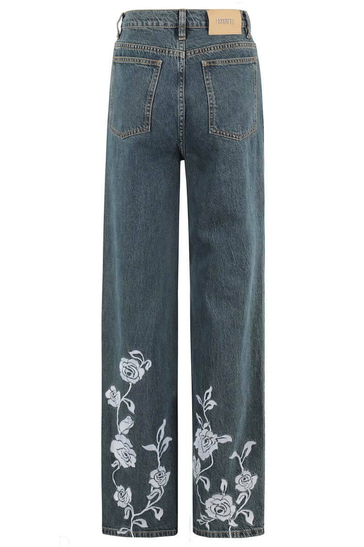 Shop Rotate Birger Christensen Rotate Straight Legged Jeans In Blue