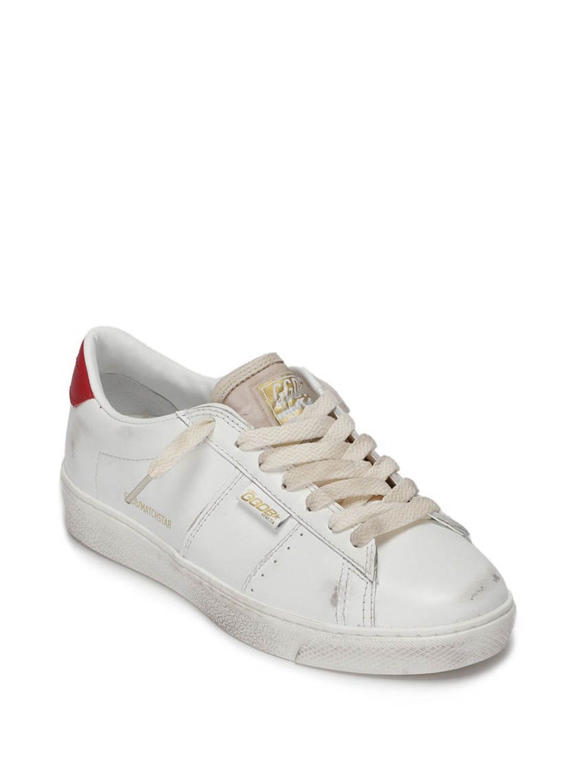 Golden Goose Classic White Sneakers With Vintage Distressing In White
