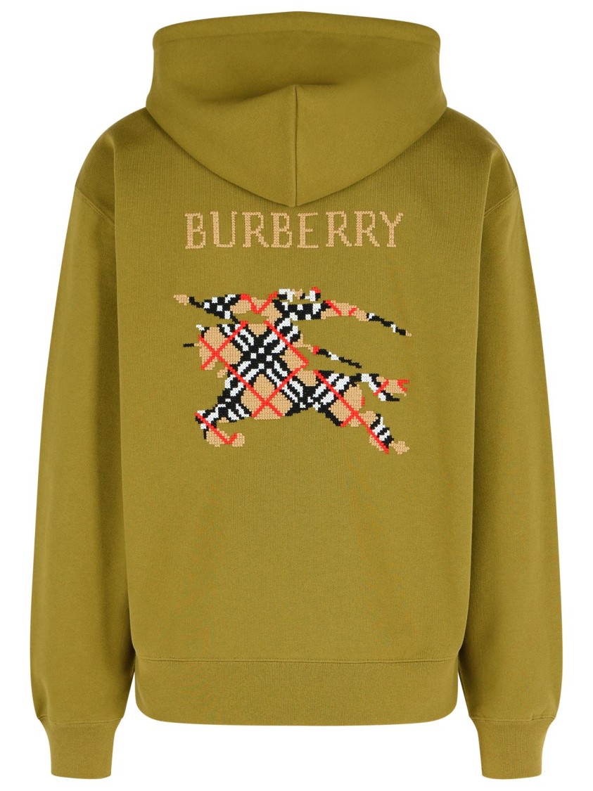 Shop Burberry Rory Ck' Green Cotton Sweatshirt